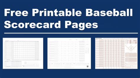 6 Free Printable Baseball Scorecards Scorebook Pages