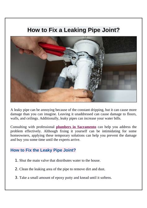 6 Ways To Fix A Leaking Pipe Joint