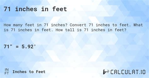 71 Inches To Feet