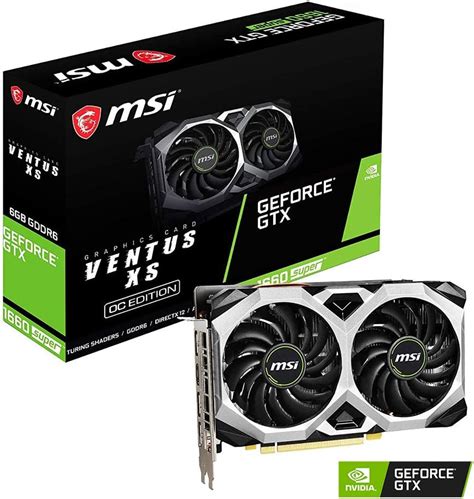 Amazon Com Msi Gaming Geforce Gtx 1660 Super 192 Bit Hdmi Dp 6Gb Gdrr6 Hdcp Support Directx 12 Dual Fan Vr Ready Oc Graphics Card Gtx 1660 Super Ventus Xs Oc Electronics