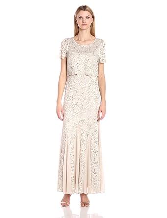 Amazon Com R M Richards Women S Lace Serenity 2 Piece Dress Set Champagne 12 Clothing Shoes Jewelry