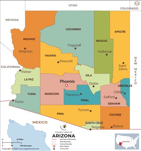Arizona Map By County