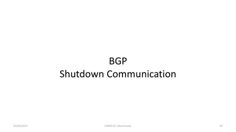 Bgp Shutdown Communication Ppt