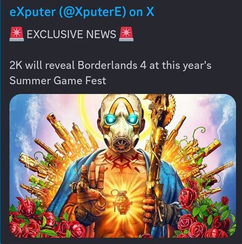 Borderlands 4 Is Reportedly Being Announced This Week R Borderlands3 Borderlands 4 Is Reportedly Being Announced This Week R Borderlands3