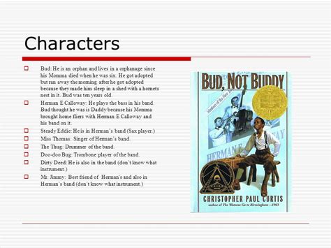 Bud Not Buddy Characters