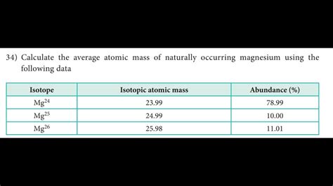 Calculate The Average Atomic Mass Of Naturally Occurring Magnesium Usi Calculate The Average Atomic Mass Of Naturally Occurring Magnesium Usi
