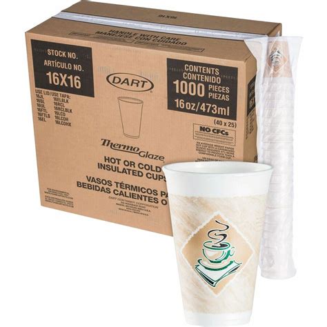 Dart Thermoglaze 16 Oz Design Insulated Foam Cups 16 Fl Oz White Foam Cold Drink Hot Drink 25 Bag 40 Carton Thomas Business Center Inc Dart Thermoglaze 16 Oz Design Insulated Foam Cups 16 Fl Oz White Foam Cold Drink Hot Drink 25 Bag 40 Carton Thomas Business Center Inc