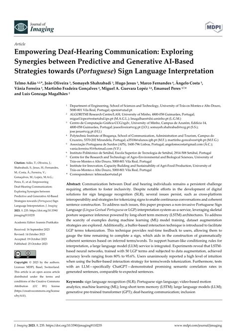 Empowering Deaf Hearing Communication Exploring Synergies Between Predictive And Generative Ai Based Strategies Towards Portuguese Sign Language Interpretation