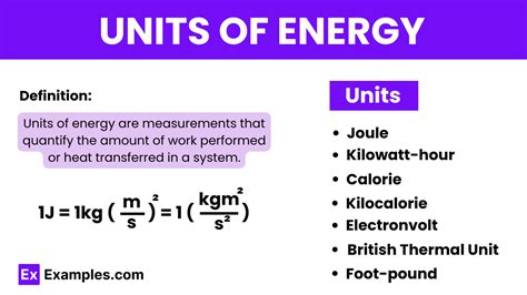 Energy Units Energy Units