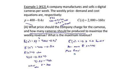 Exampless Of Maximizing Profit And Revenue Using Calculus Mth 145 Section 5 6 Exampless Of Maximizing Profit And Revenue Using Calculus Mth 145 Section 5 6