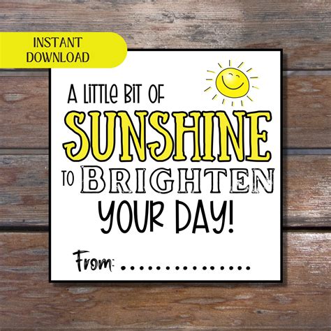 Free A Little Sunshine To Brighten Your Day Cookie Gift Tags Printable Popsicle Blog