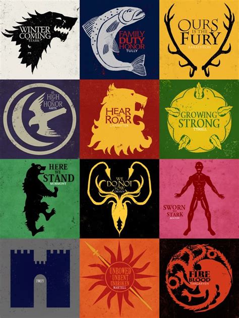 Game Of Thrones Sigils Game Of Thrones Poster Game Of Thrones Facts