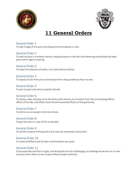 The History and Origins of General Orders in Military Protocol