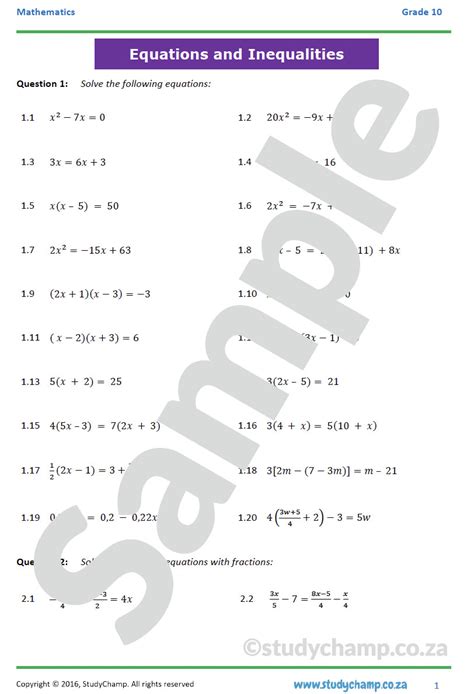 Grade 10 Mathematics