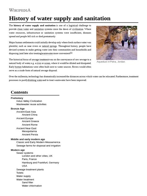 History Of Water Supply And Sanitation Wikipedia