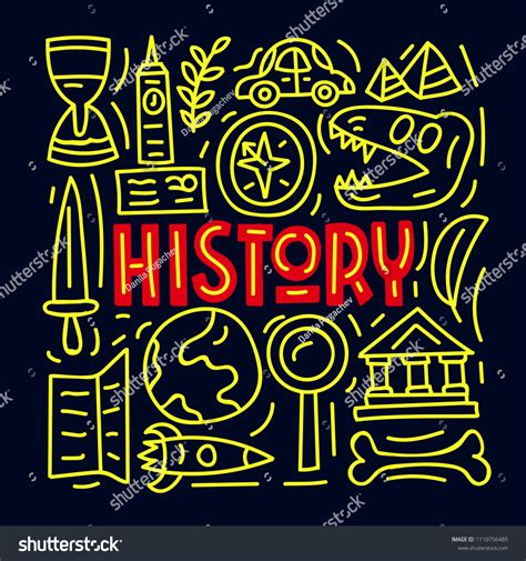 History Subject Concept Lettering Card Vector Illustration Stock History Subject Concept Lettering Card Vector Illustration Stock