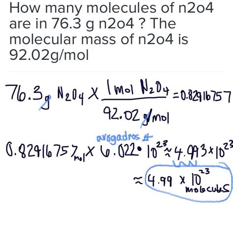 How Many Moles Of N2o4 Are In 76.3G N2o4