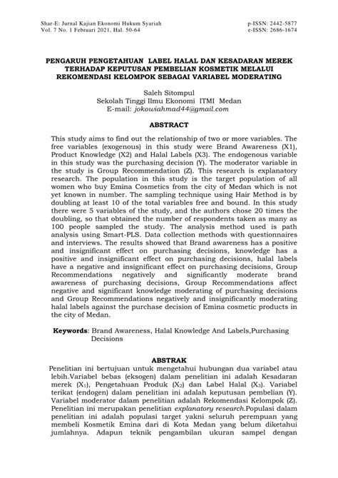Hubungan Pengetahuan Green Product Kosmetik Merek X Dengan Keputusan Hubungan Pengetahuan Green Product Kosmetik Merek X Dengan Keputusan