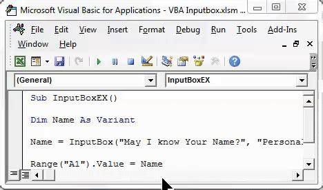 Inputbox Function Vba Syntax And Examples Excel Unlocked