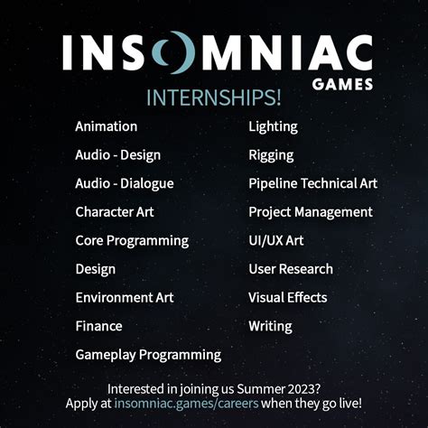 Insomniac Games On Linkedin Here S A Preview Of Our Internships For Insomniac Games On Linkedin Here S A Preview Of Our Internships For