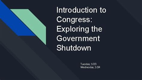 Introduction To Congress Exploring The Government Shutdown Ppt Download