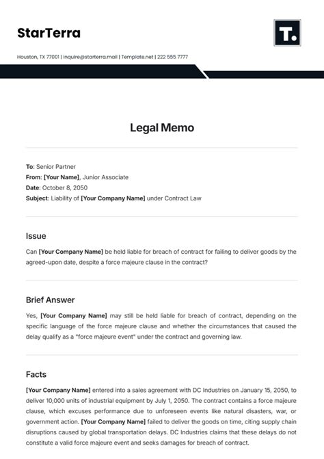 Legal Memorandum Example