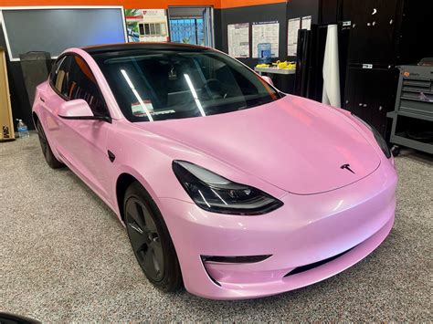 Light Pink Tesla Model 3 Review