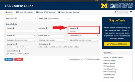 Lsa Course Guide Umich