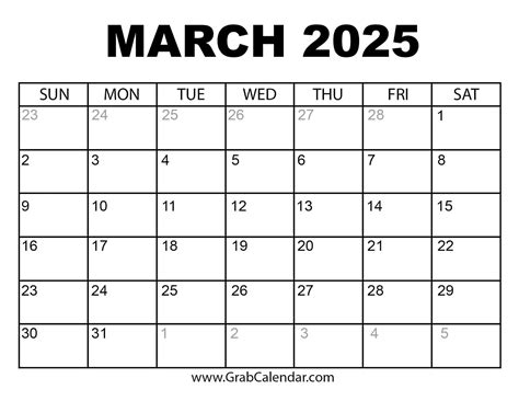 March 2025 Calendar Printable Templates With Holidays