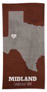 Midland Texas City Map Founded 1884 Texas A And M University Color Palette Round Beach Towel