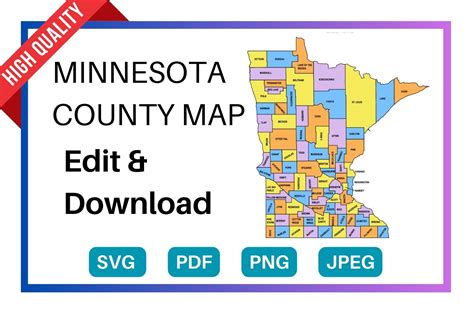 Minnesota County Map Editable Amp Printable State County Maps