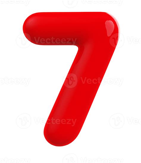 Number 7 Red Number 7 Red