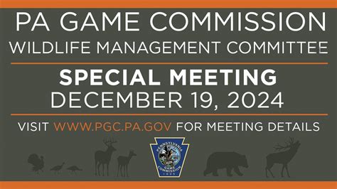Pa Game Commission Wildlife Management Committee Meeting Youtube