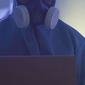 People Team And Package For Investigation In Lab With Chemical Danger People Team And Package For Investigation In Lab With Chemical Danger