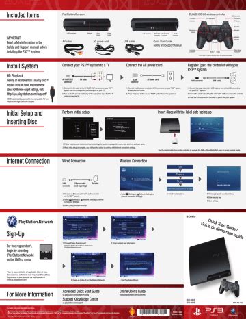 Playstation 3 Ps3 Quick Start Guide