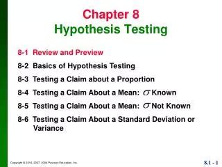 Ppt Chapter 8 Hypothesis Testing Powerpoint Presentation Free