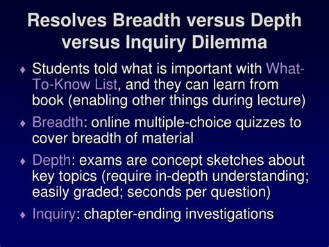 Ppt Resolving The Breadth Versus Depth Versus Inquiry Dilemma In