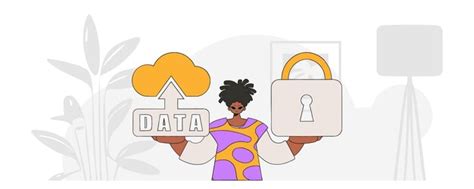 Premium Vector Person With A Secure Cloud Based Storage Service