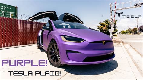 Purple Tesla Model X Plaid With Gold Emblems Youtube Purple Tesla Model X Plaid With Gold Emblems Youtube