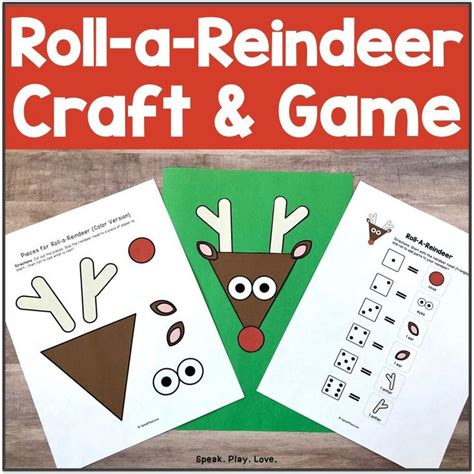 Roll A Reindeer Craft And Game For Kids To Play On The Farm Or In