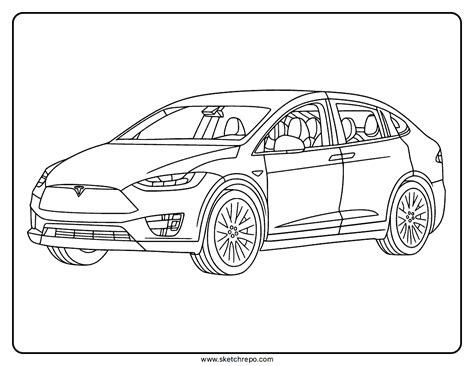 Tesla Model Y Coloring Pages