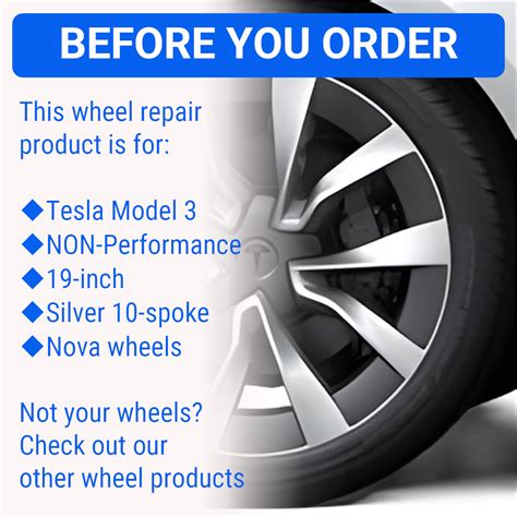 Tesla Wheel Curb Rash Repair Kit For Model Y 19-Inch Silver, 50% Off Tesla Wheel Curb Rash Repair Kit For Model Y 19-Inch Silver, 50% Off