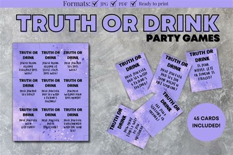 Truth Or Drink Drinking Games Bundle Printable 2385403 Truth Or Drink Drinking Games Bundle Printable 2385403