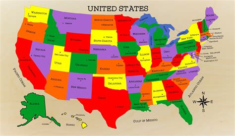 Us Map Puzzle With State Capitals