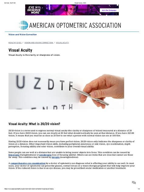 Visual Acuity Aoa Visual Acuity Aoa